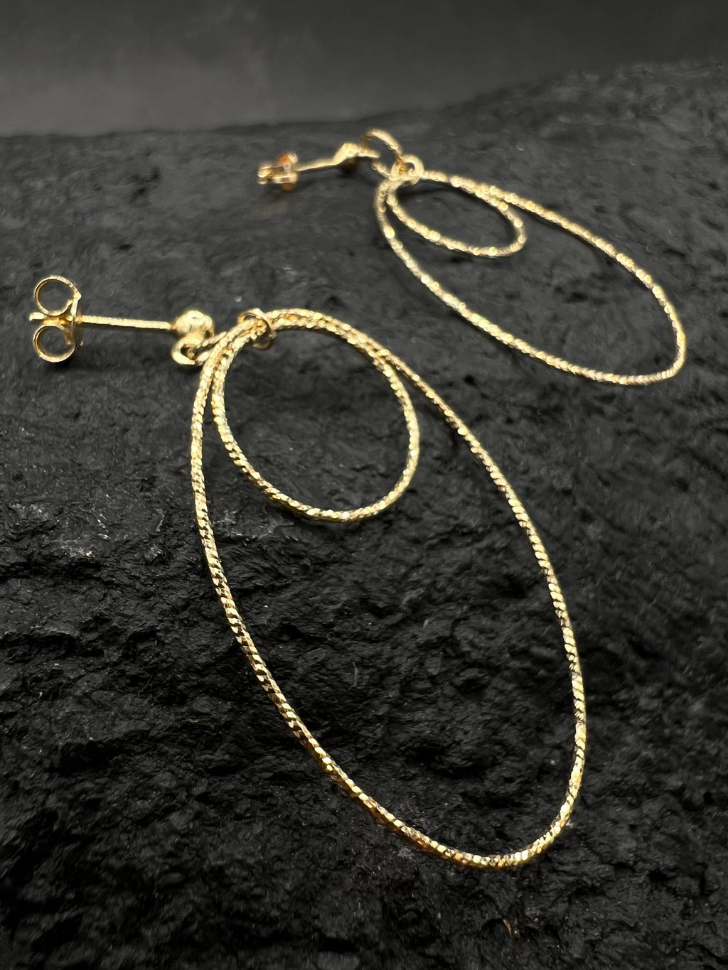 Ohrringe "Creolen verspielt" · 585 Gold · Gelbgold · Doppelkreis Design