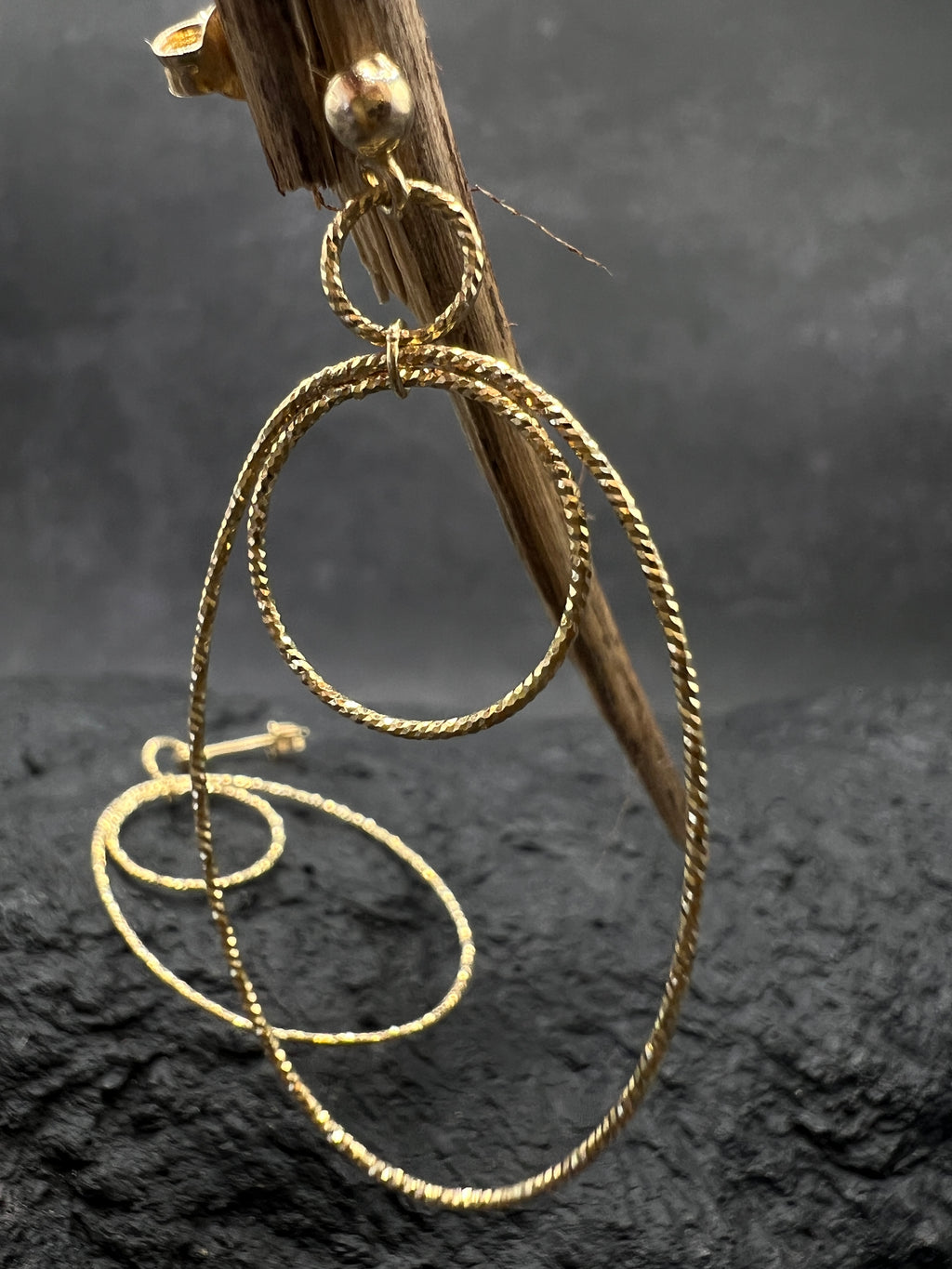 Ohrringe "Creolen verspielt" · 585 Gold · Gelbgold · Doppelkreis Design