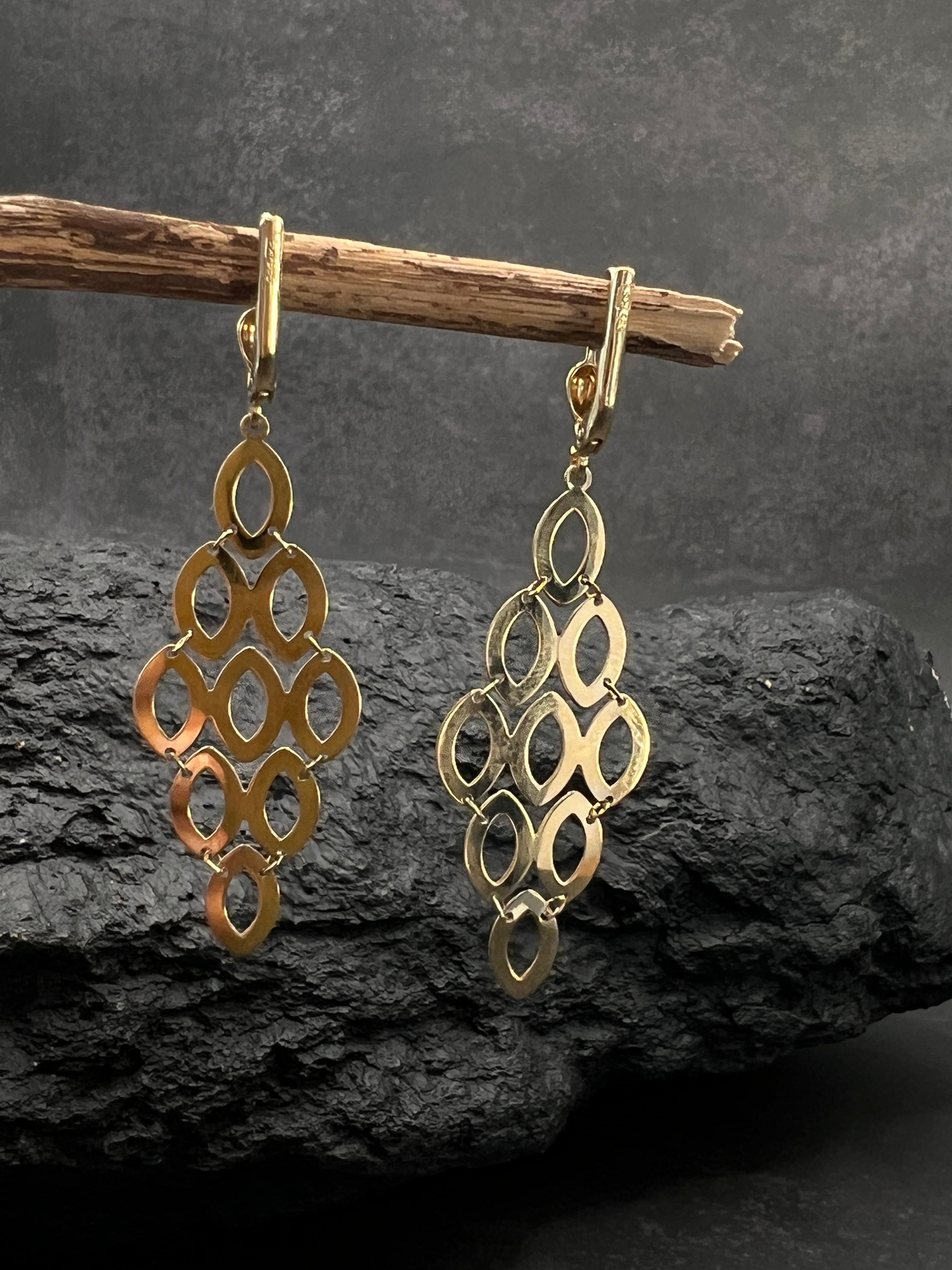 Ohrringe "Eleganz" · 585 Gold · Gelbgold  · Hänger