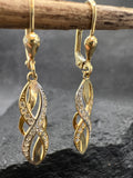 Damen Ohrringe • 585 Gold • Bicolor • Zirkonia • Elegante Infinity Form • Brisurverschluss