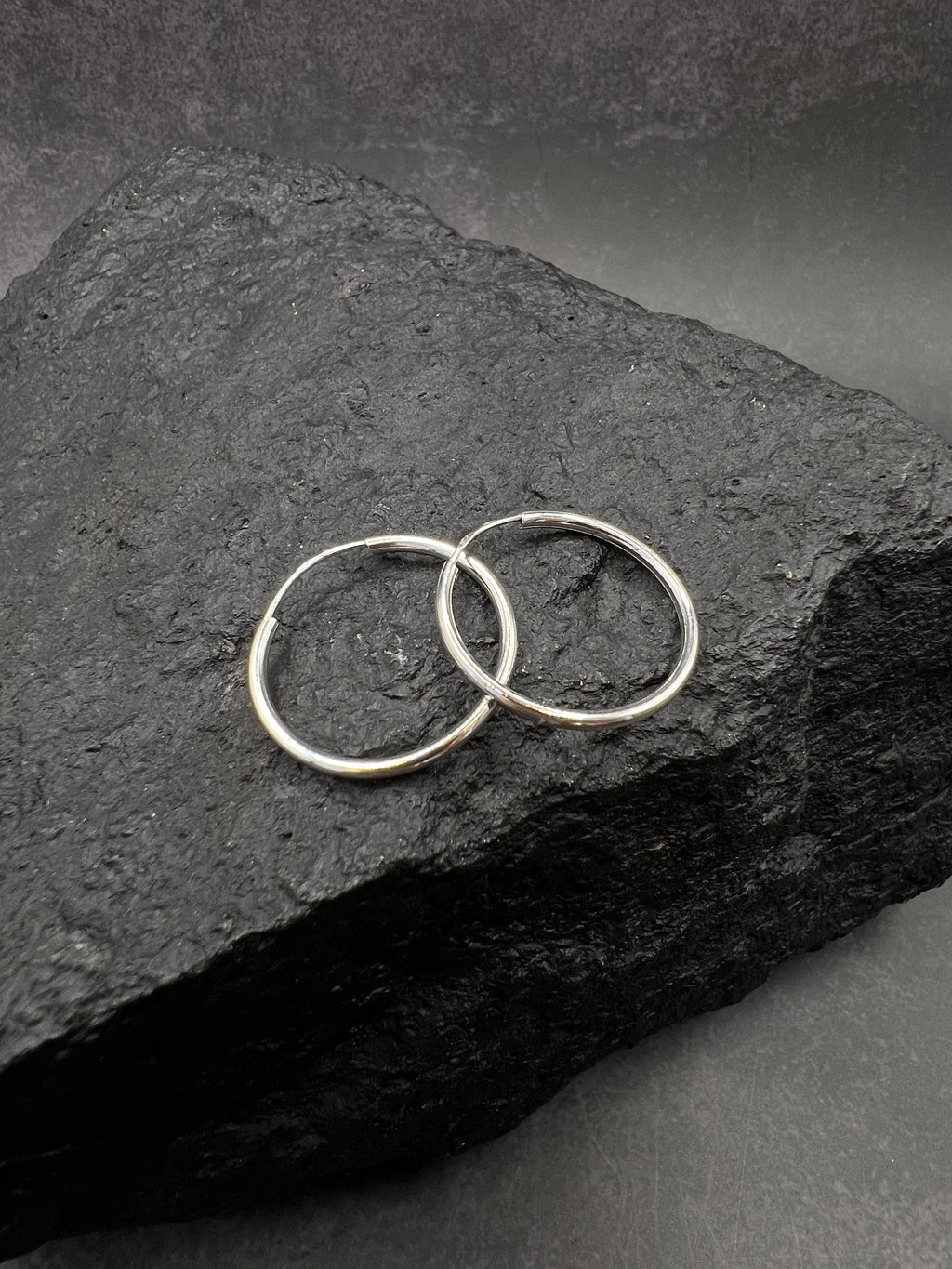 Ohrringe "Creolen Klassik" · 585 Gold · Weißgold · Glanz