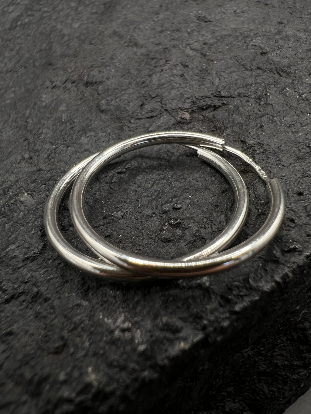 Ohrringe "Creolen Klassik" · 585 Gold · Weißgold · Glanz