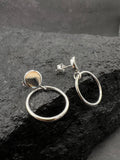 Damen Ohrhänger 585 Weißgold · Kreisdesign · polierte Oberfläche · Ohrstecker