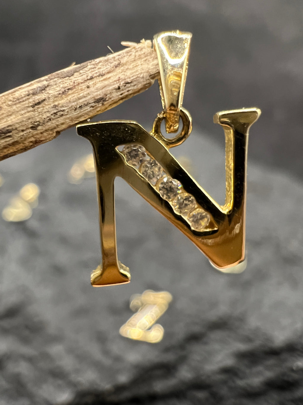 Kollektion "Buchstaben" · 585 Gold · weiße Zirkonia · Glanz