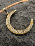 585 Gold Anhänger Halbmond Gelbgold • Zirkonia • 14 Karat • Unisex