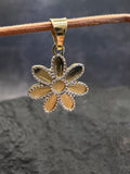 585 Gold Anhänger •  Flower • Bicolor-Optik • 14 Karat