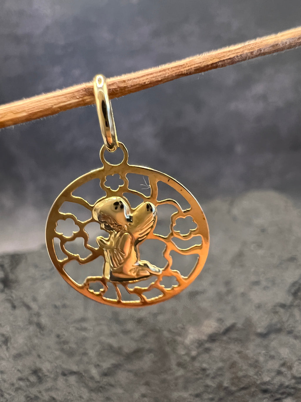 585 Gold Anhänger • Schutzengel • 14 Karat • Gelbgold • Unisex