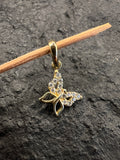 333 Gold Anhänger • Schmetterling • 8 Karat • weiße Zirkonia