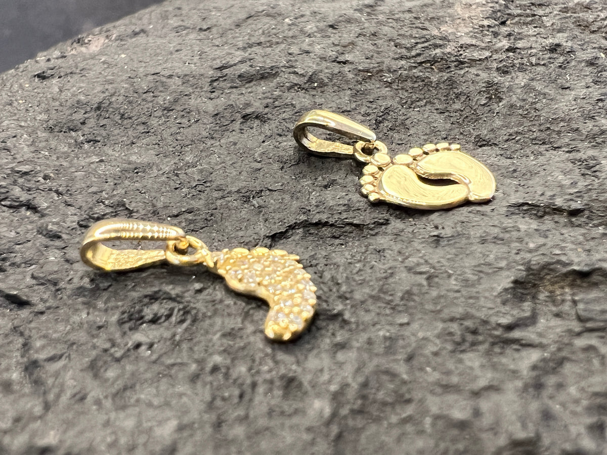 Babyfüßchen Anhänger • 333 & 585 Gold • Füßchen-Paar oder Einzeln
