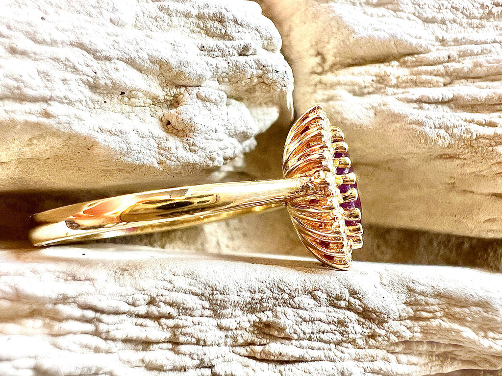 Luxus-Unikat Rubinring „Rubinfeuer“ – 585er Gelbgold mit Rubin & Diamanten - UNIKAT