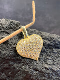 Herz voller Funkeln · 585 Gold Anhänger · Gelbgold · Zirkonia