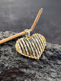 Goldenes Herzspiel · 585 Gold Anhänger · Bicolor · Herz