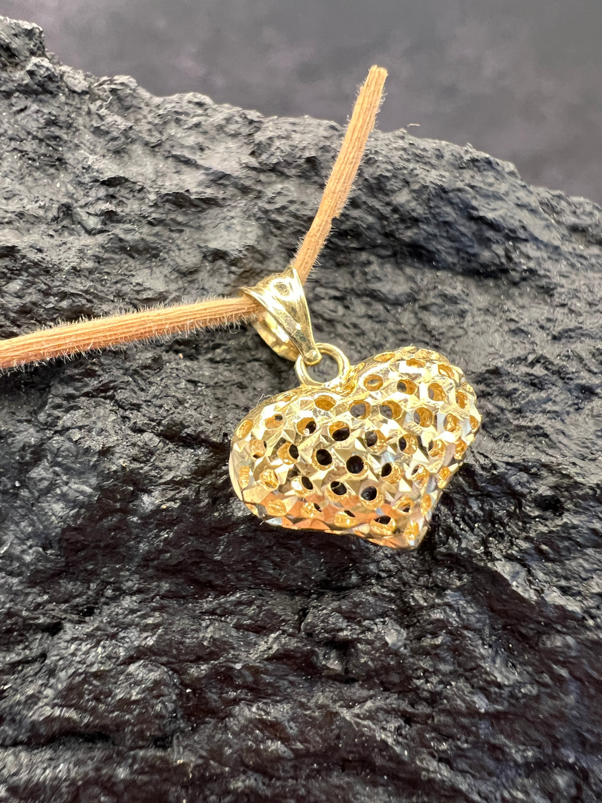 Herzgeflecht · 585 Gold Anhänger · Gelbgold · Herz