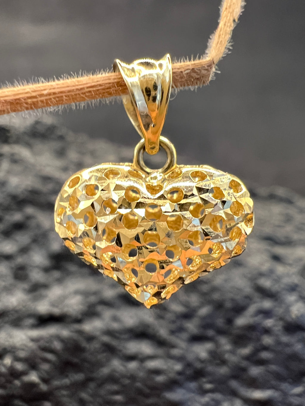 Herzgeflecht · 585 Gold Anhänger · Gelbgold · Herz