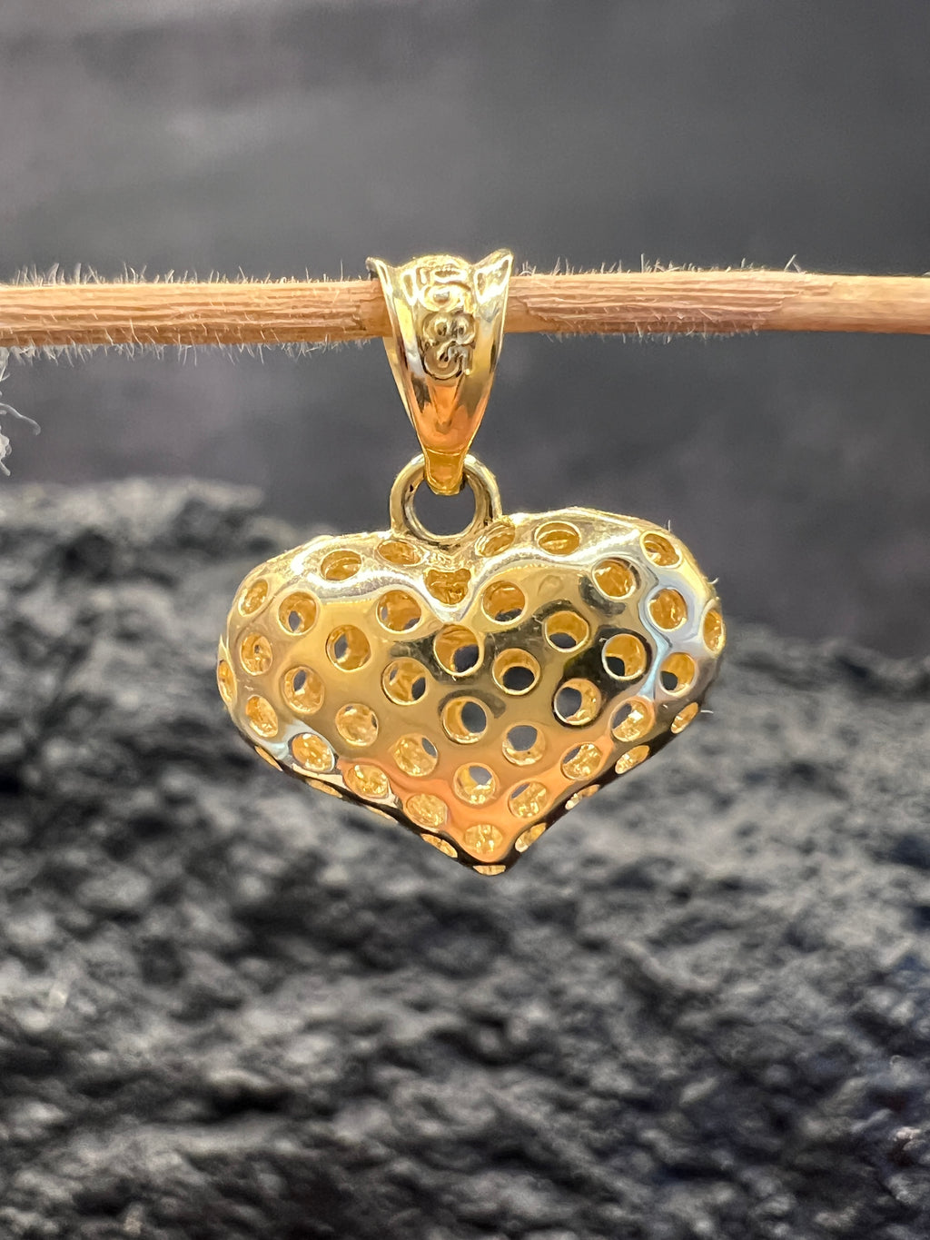 Herzgeflecht · 585 Gold Anhänger · Gelbgold · Herz