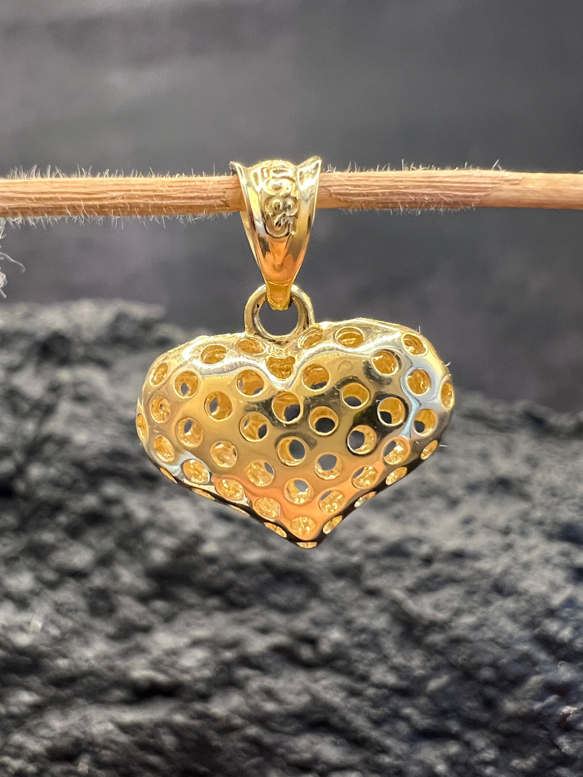Herzgeflecht · 585 Gold Anhänger · Gelbgold · Herz