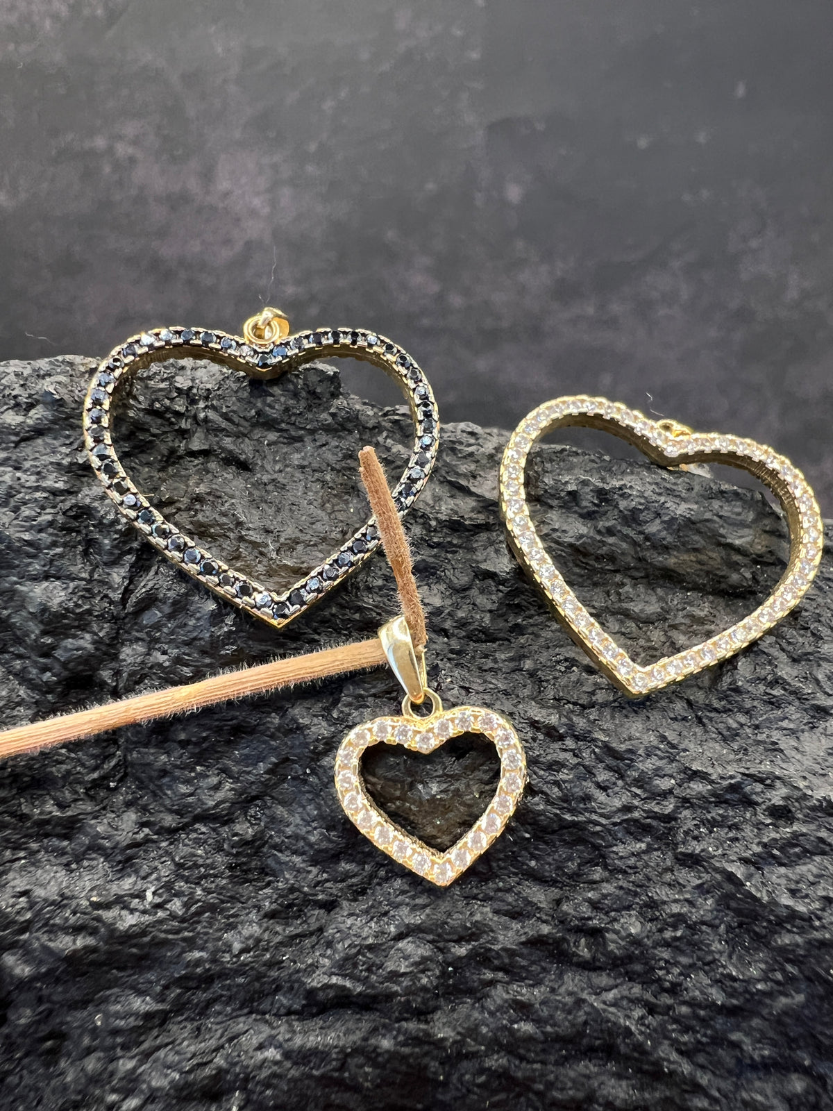 585 Gold · Herz-Kollektion · wendbare Herzen · Zirkonia