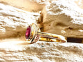 Luxus-Unikat Rubinring „Vintage" – 585er Gelbgold mit Rubin & Diamanten - UNIKAT
