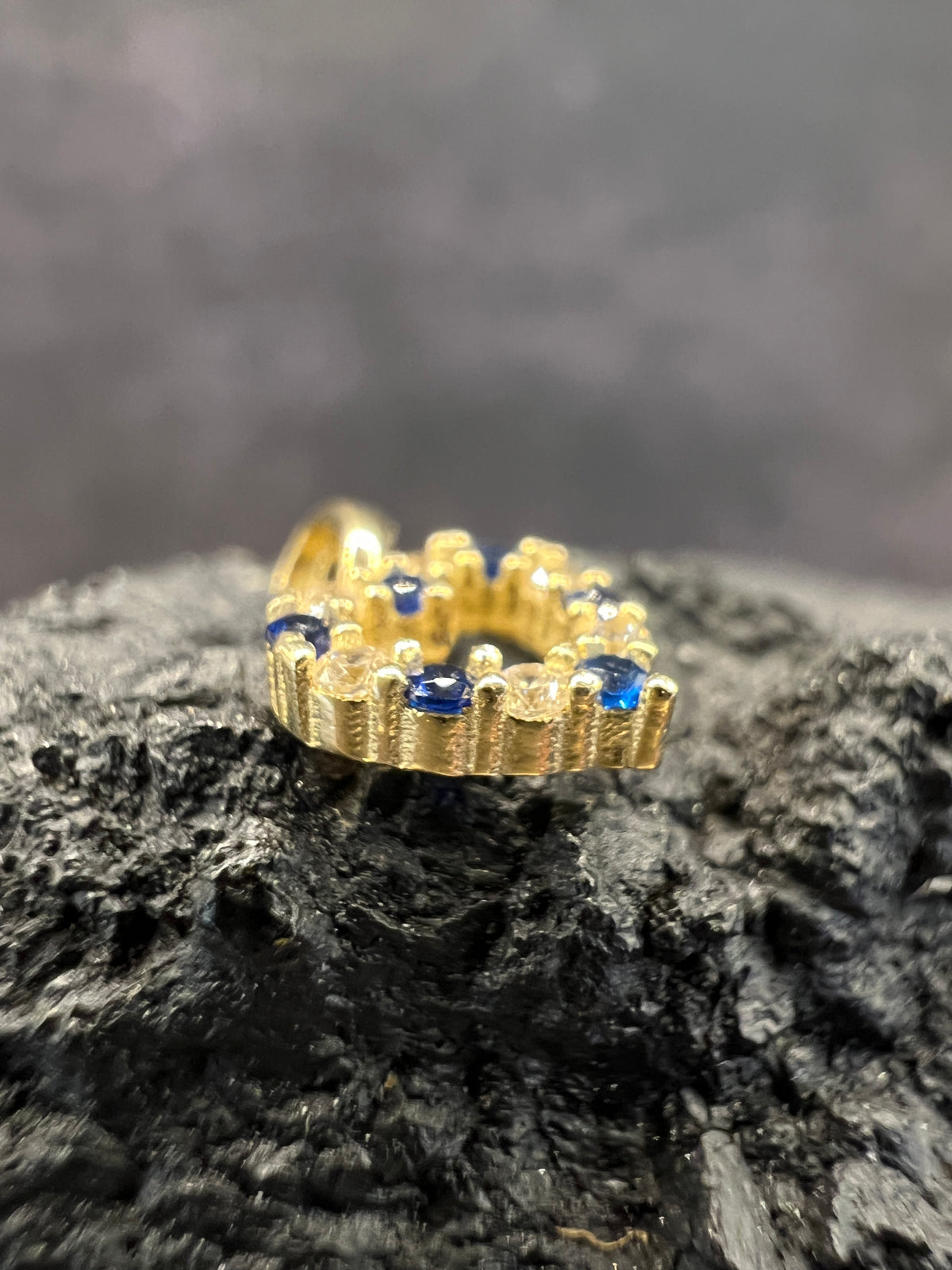 585 Gold · Anhänger · Herzanhänger · little Love · weiß/blaue Zirkonia