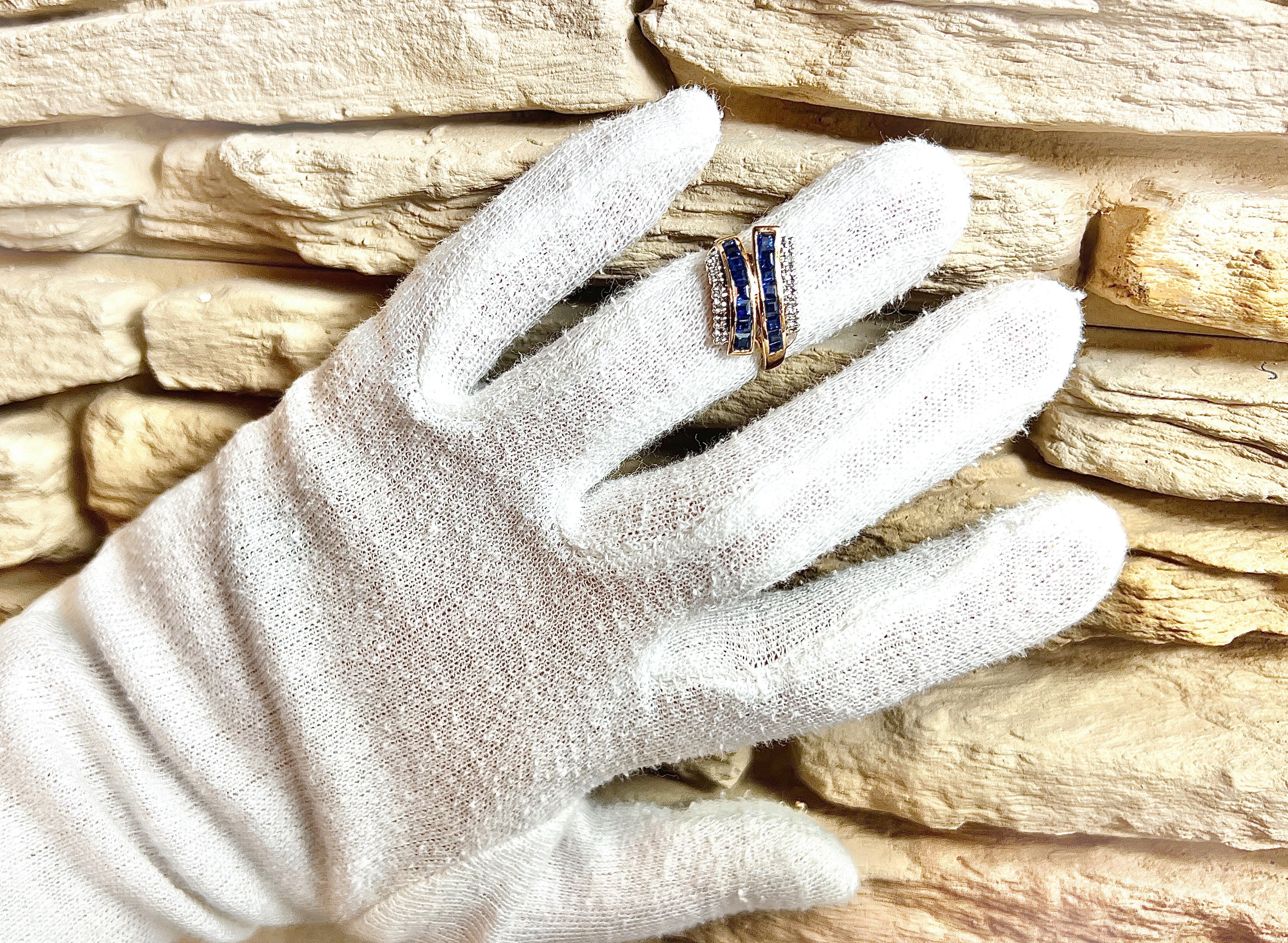 Luxus-Unikat Saphirring – 585er Gold mit Saphiren & Diamanten - UNIKAT