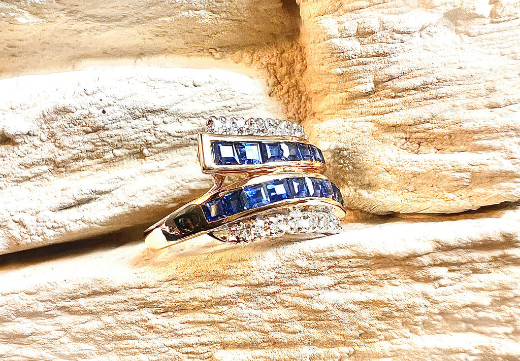 Luxus-Unikat Saphirring – 585er Gold mit Saphiren & Diamanten - UNIKAT