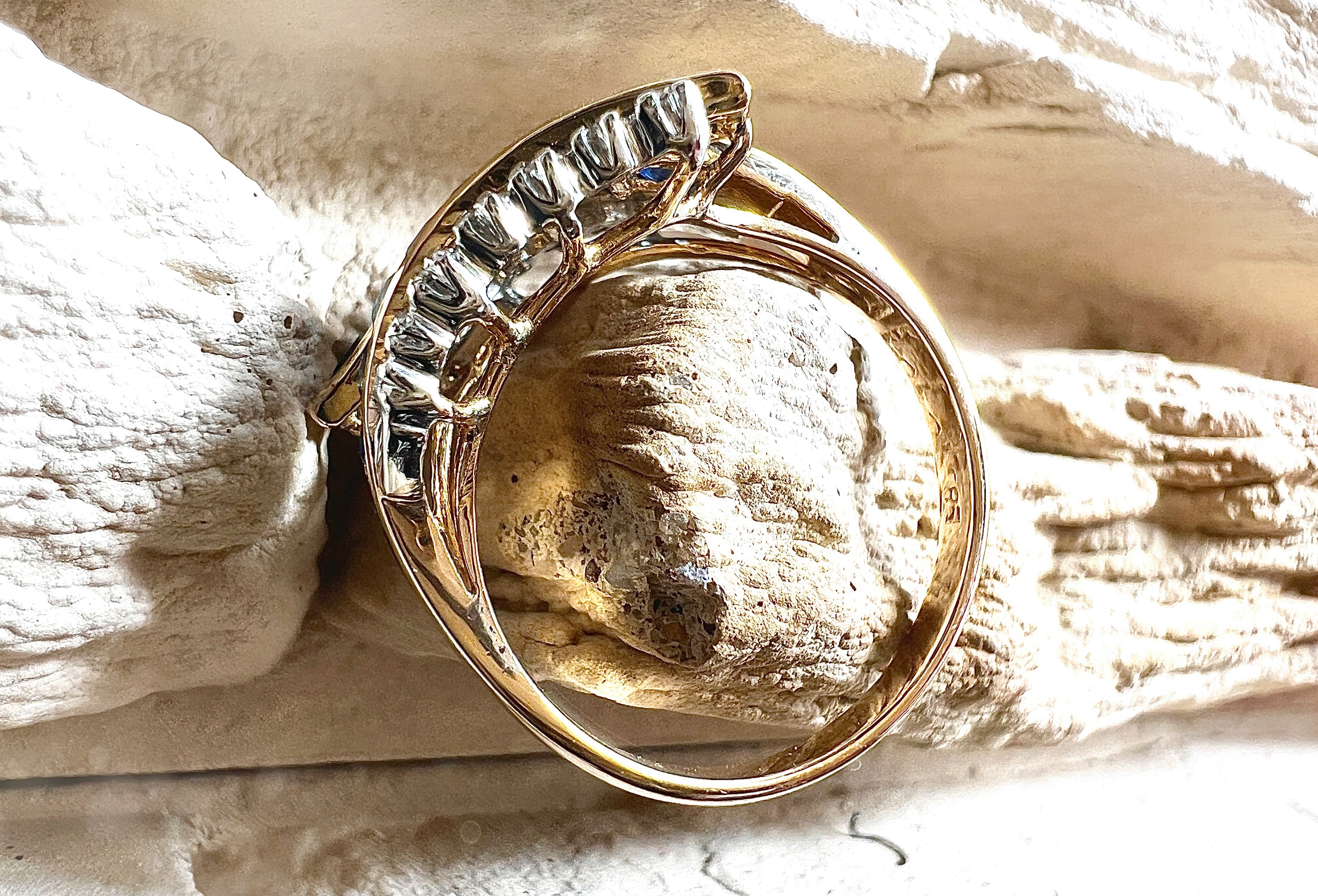 Luxus-Unikat Saphirring – 585er Gold mit Saphiren & Diamanten - UNIKAT