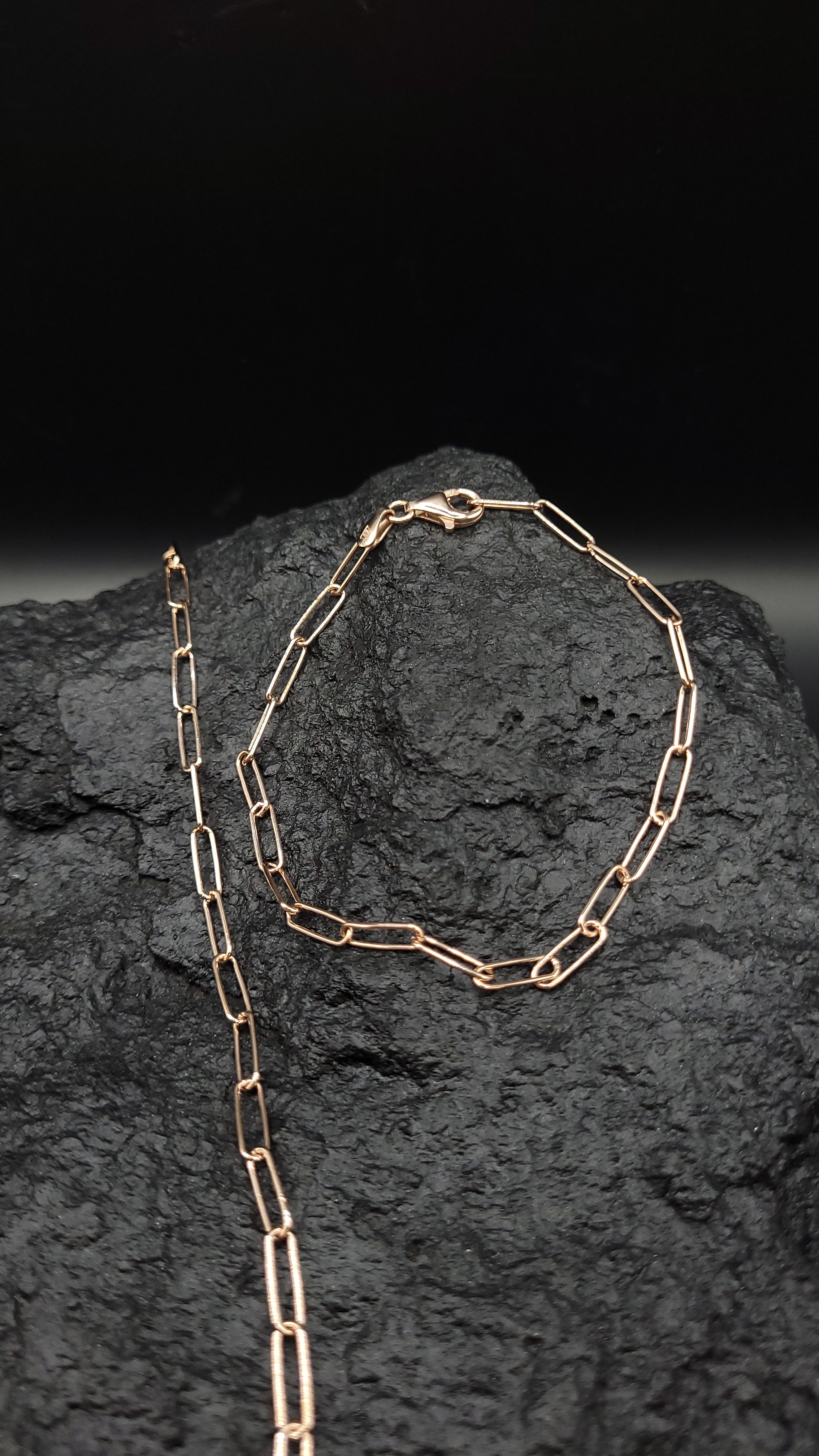 Paperclip-Ketten-Set "Fashion" · 925 Sterling Silber · Vergoldung · unisex