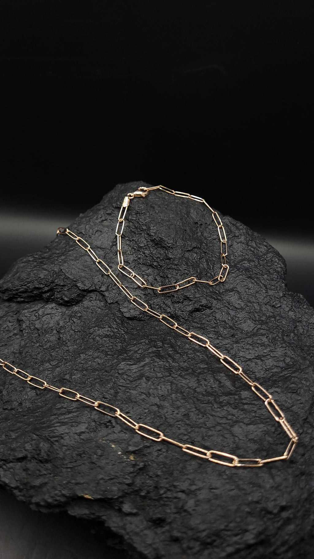Paperclip-Ketten-Set "Fashion" · 925 Sterling Silber · Vergoldung · unisex