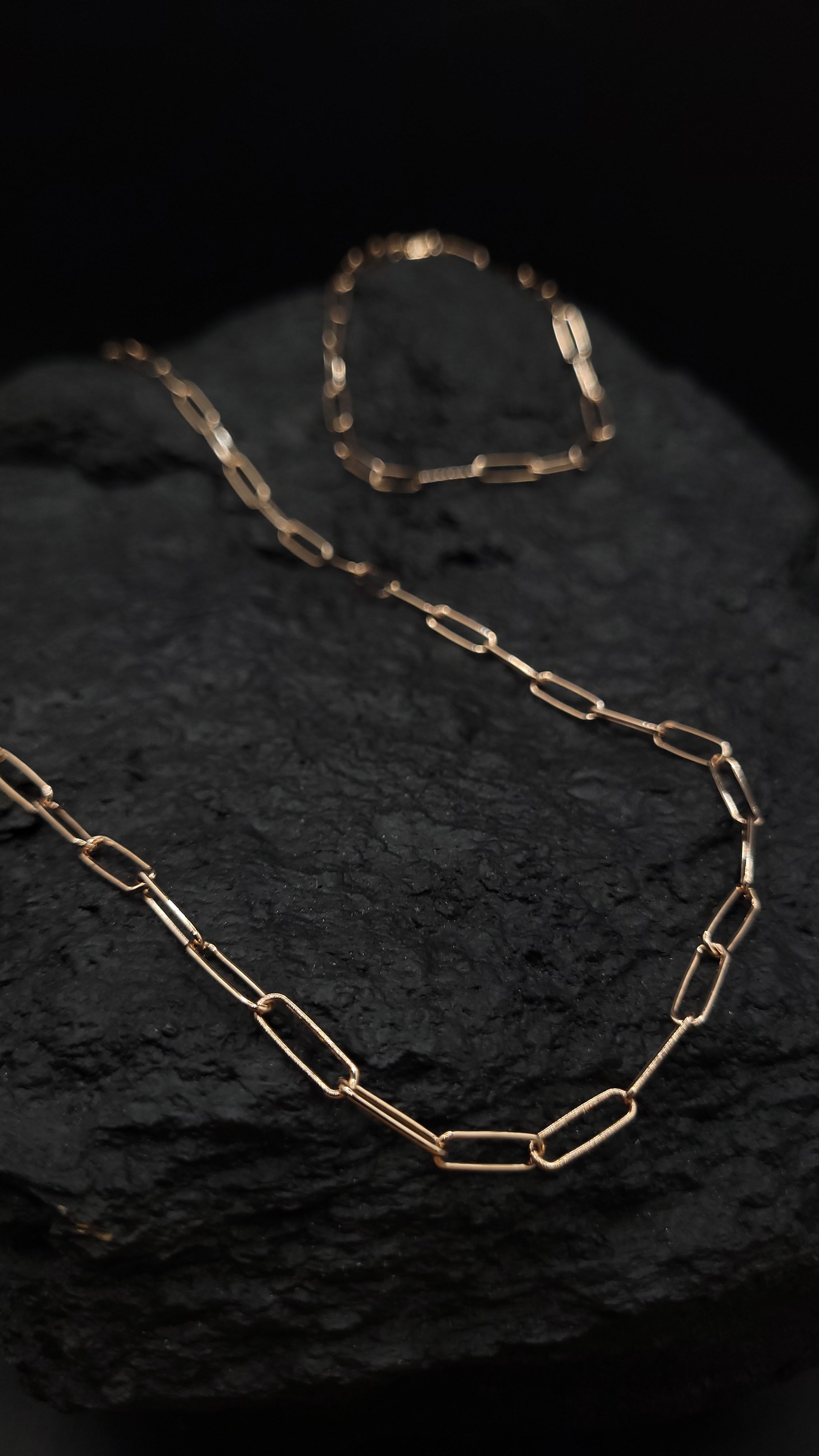 Paperclip-Ketten-Set "Fashion" · 925 Sterling Silber · Vergoldung · unisex