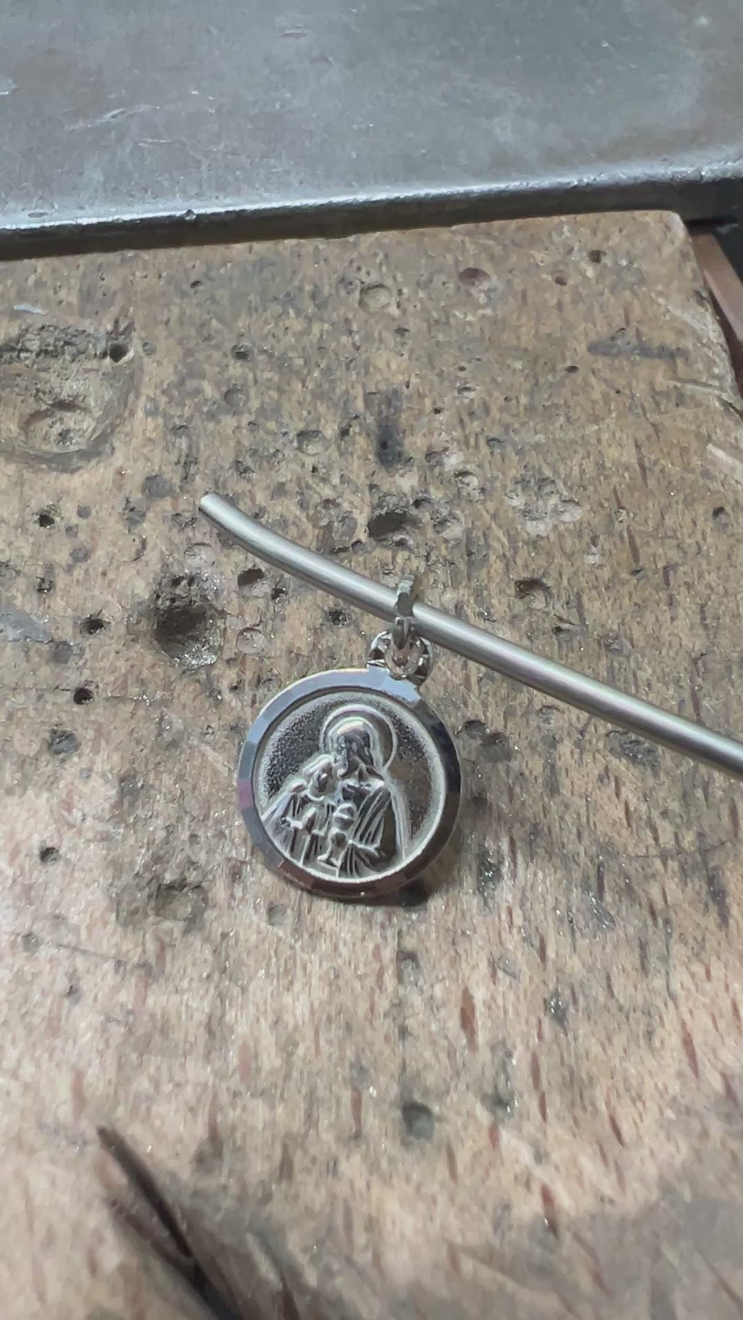 925 Sterling Silber Doppeltanhänger „Kommunionsmoment“ | Gravur