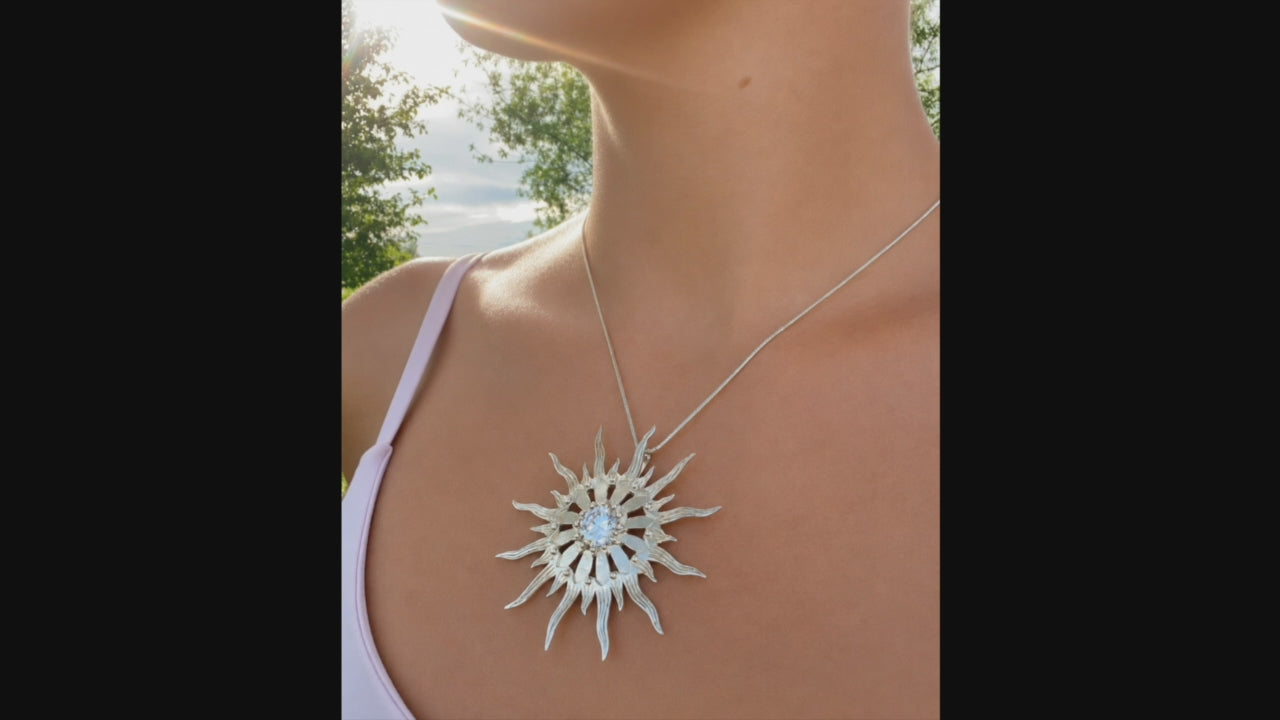 Anhänger "Sonnenfeuer" · 925 Sterling Silber · Zirkonia