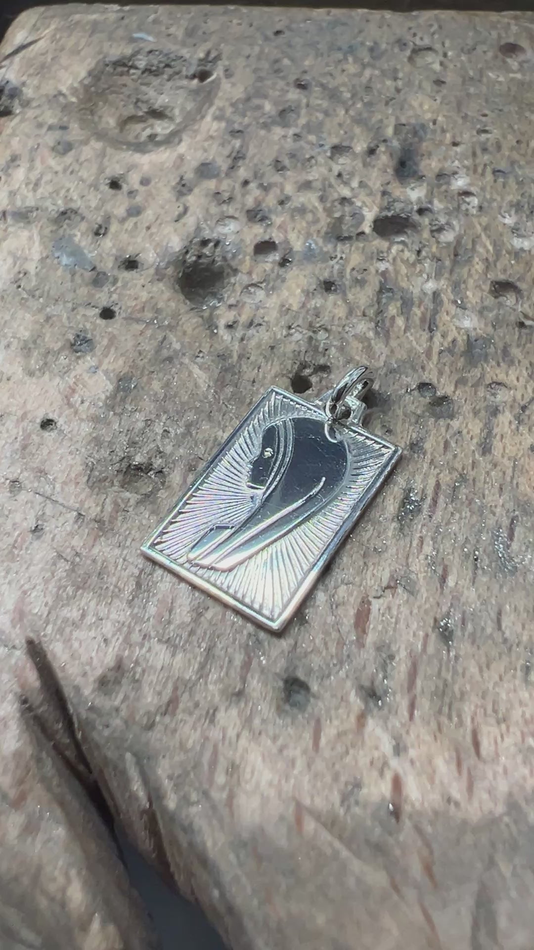 925 Sterling Silber Doppeltanhänger Madonna | Gravur | unisex