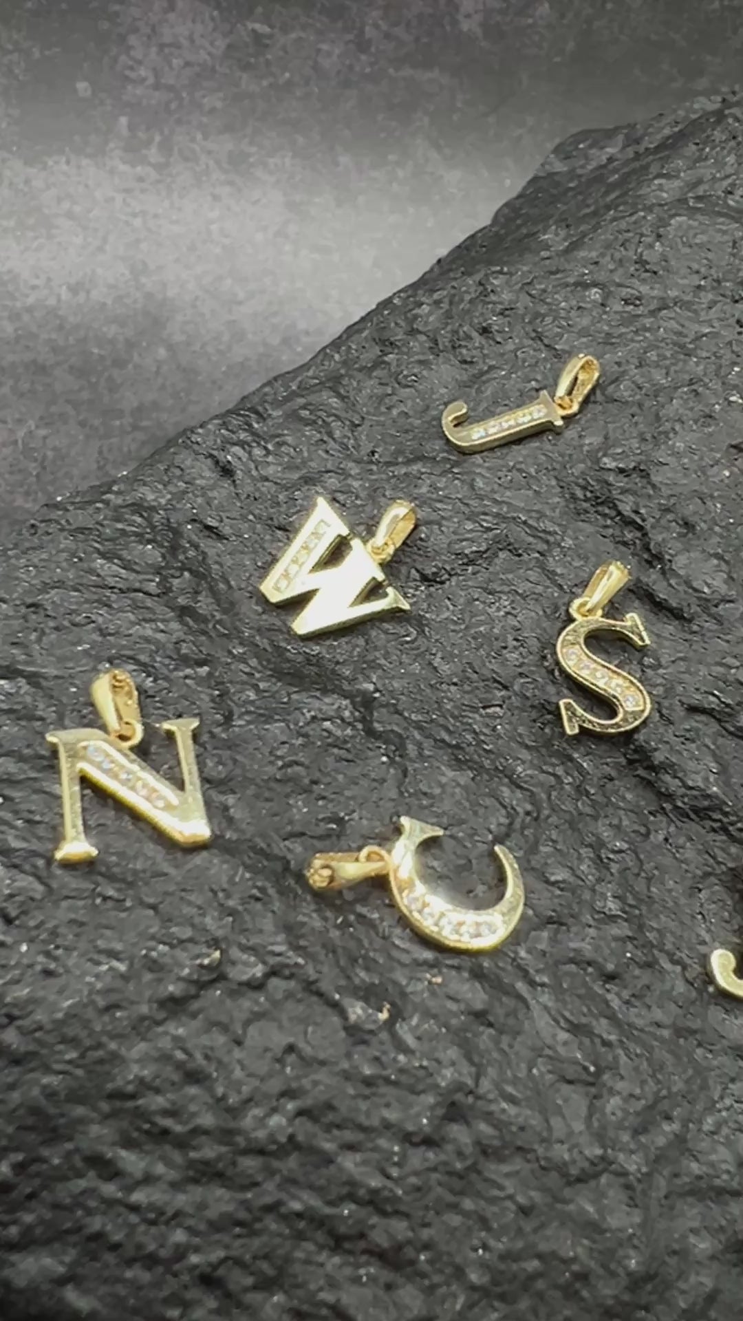 Kollektion "Buchstaben" · 585 Gold · weiße Zirkonia · Glanz