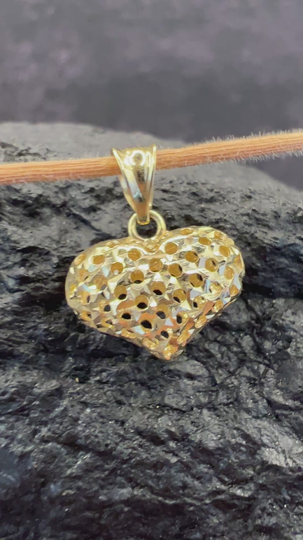 Herzgeflecht · 585 Gold Anhänger · Gelbgold · Herz