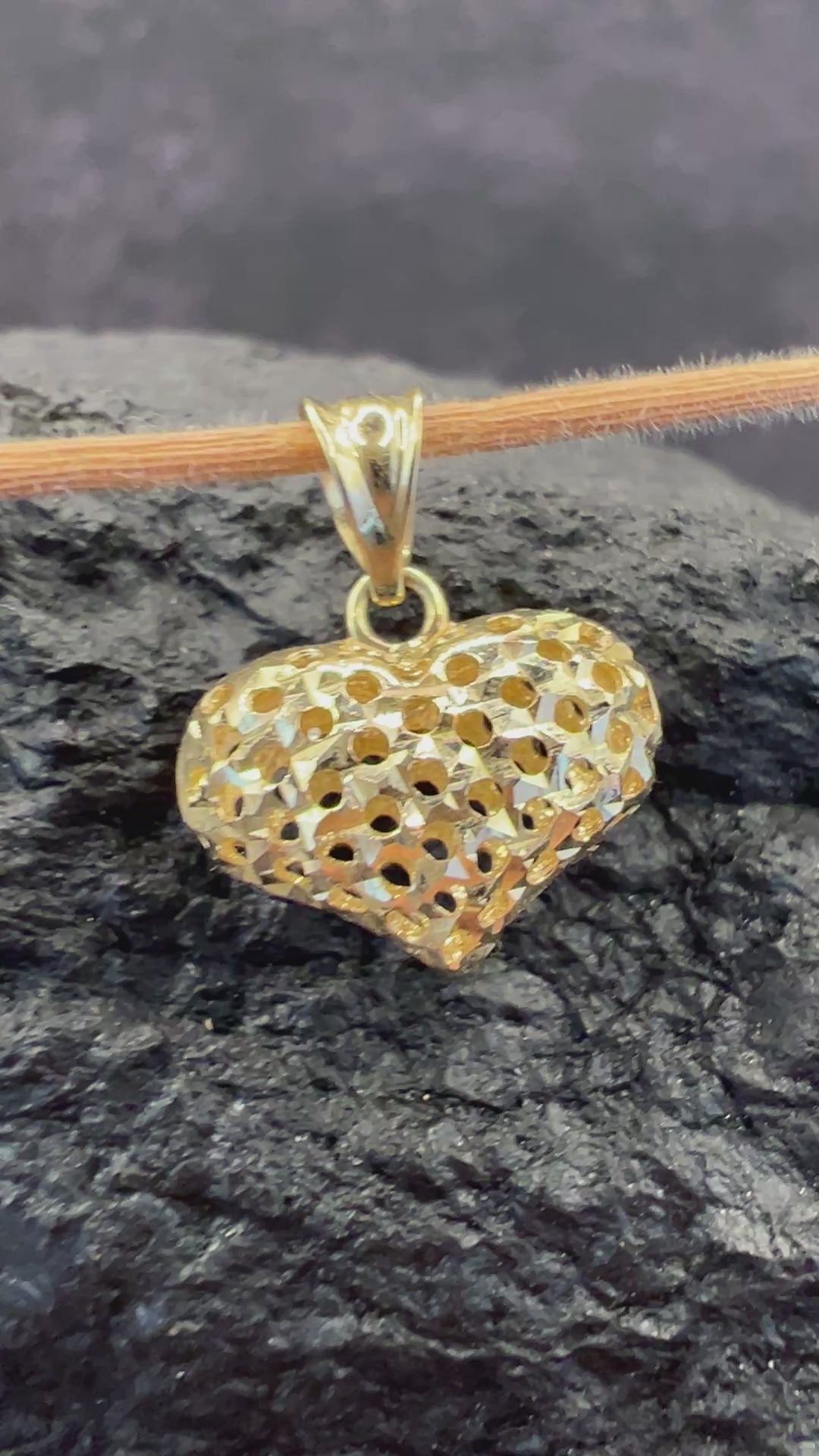 Herzgeflecht · 585 Gold Anhänger · Gelbgold · Herz