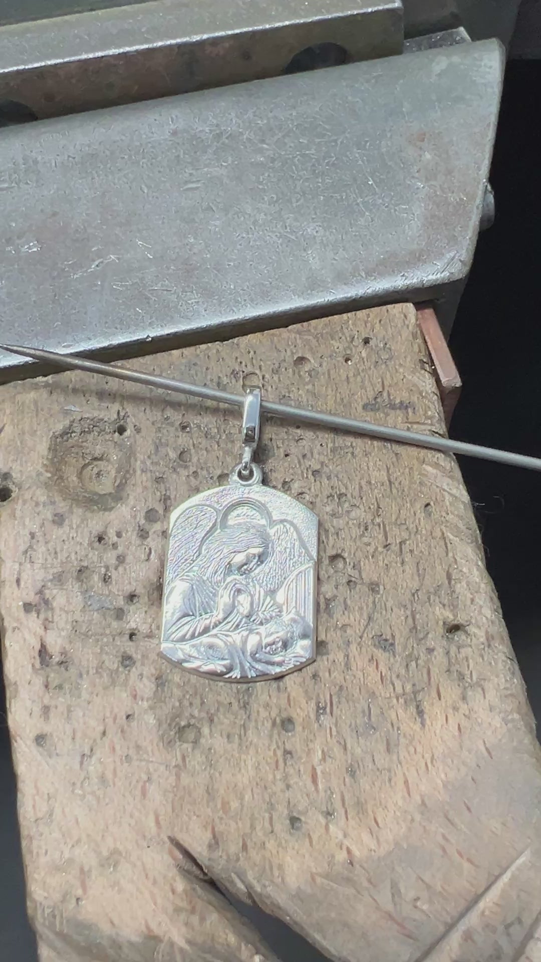 925 Sterling Silber Doppeltanhänger Schutzengel | Gravur | unisex